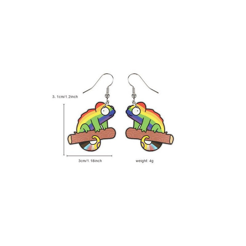 Wholesale LGBT Rainbow Pride Month Butterfly Sunflower Acrylic Earrings
